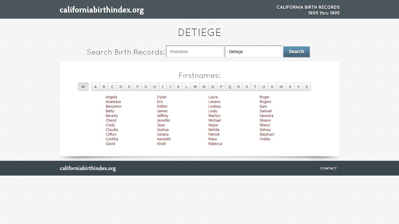 Detieges born in California | CaliforniaBirthIndex.org